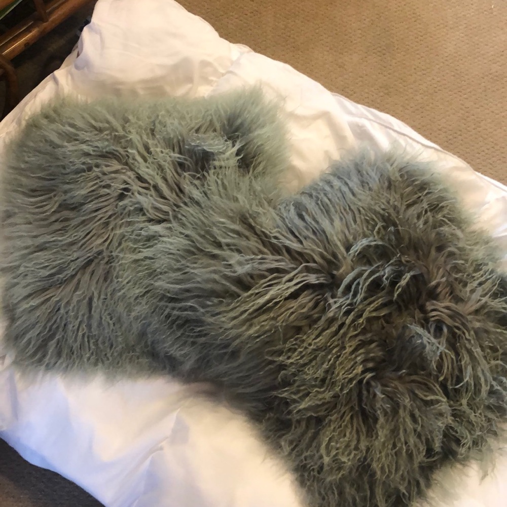 Mongolian lamb fur pillows